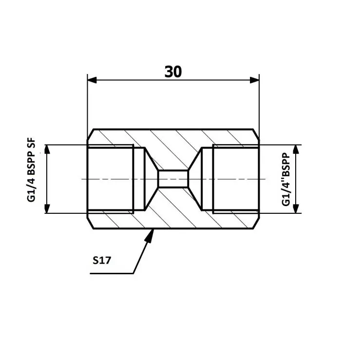 Vedd meg most Fékcső csatlakozóG1/4"BSPP SF- G1/4"BSPP SF S17 30 mm hosszú