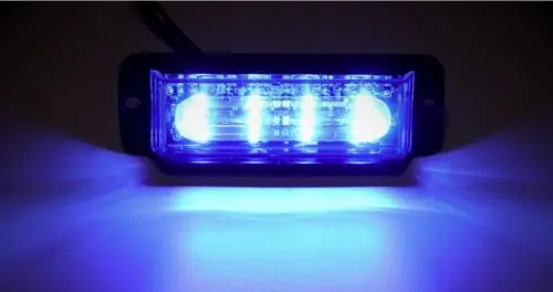 4 POWER LED-es kék villogó modul 12/24V Ingyenes szállítás