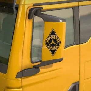 Mercedes matrica tükör hátlapra fekete rombusz Újdonság