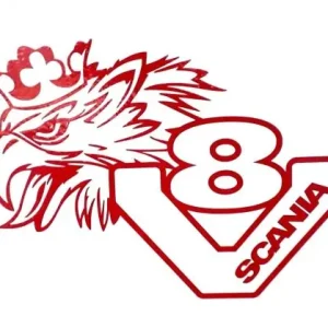 Végkiárusítás V8 Griff Scania matrica Piros