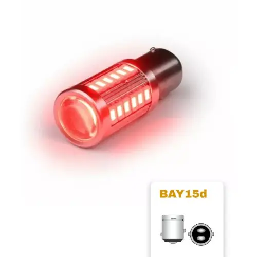 Kiárusítás LED izzó 12V BAY15d 33SMD piros 21/5W CANBUS
