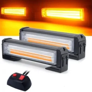 Ne maradj le COB LED-es sárga villogó szett 12/24V