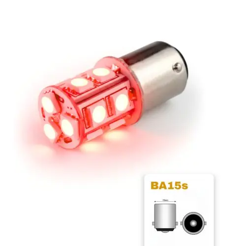 Rendeld meg most LED izzó 24V BA15s 13 SMD LED piros