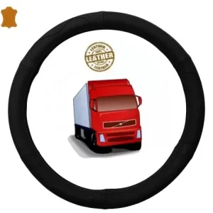 Valódi bőr kormányvédő (44-46cm) fekete Biztonságos vásárlás