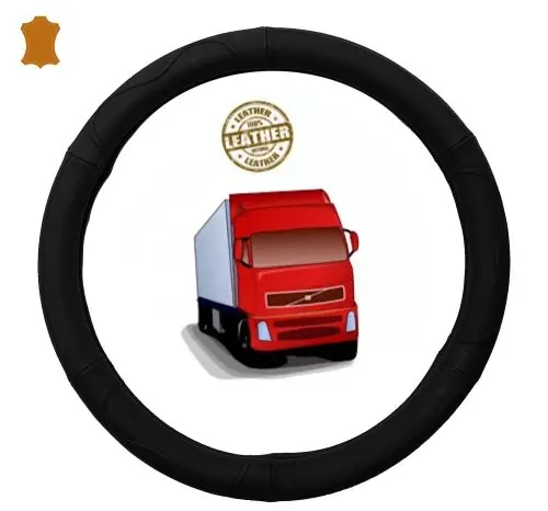 Valódi bőr kormányvédő (44-46cm) fekete Biztonságos vásárlás