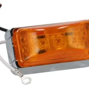 Alacsony ár LED helyzetjelző lámpa 12/24V (ívelt trapéz) sárga, KRÓMOZOTT