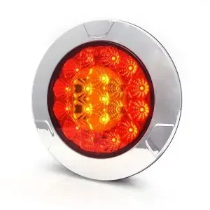 Expressz szállítás LED hátsó lámpa 3 funkciós króm gyűrűvel 12/24V