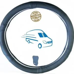 Valódi bőr kormányvédő (36-38cm) fekete Expressz kézbesítés