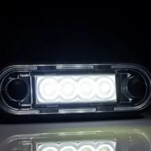 FEHÉR LED helyzetjelző 84x28mm 12/24V VÍZTISZTA Árcsökkenés