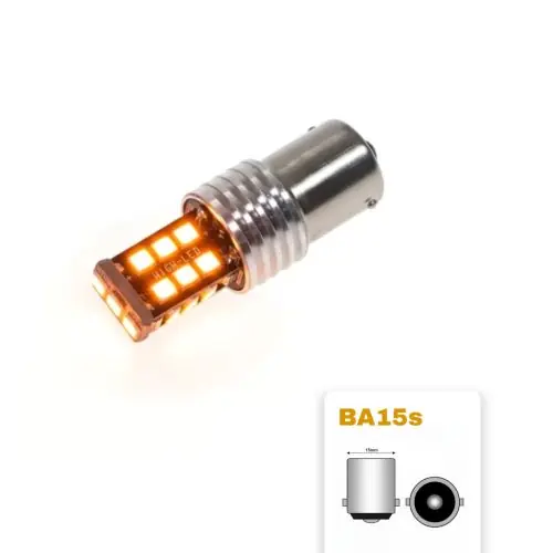 Ne maradj le LED izzó 12V BA15s 15 SMD LED 21W sárga CANBUS