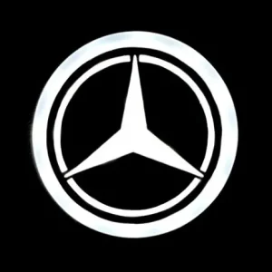 Világító MERCEDES logó 95mm 24V Fehér Expressz kézbesítés
