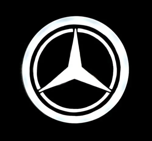 Világító MERCEDES logó 95mm 24V Fehér Expressz kézbesítés