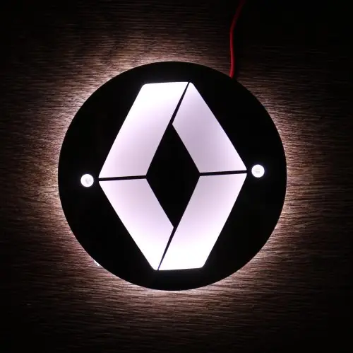 Árcsökkenés Világító RENAULT inox logó 100mm 24V Fehér