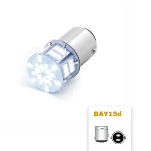 Nézd meg most LED izzó 12V BAY15d 54SMD LED 21/5W fehér