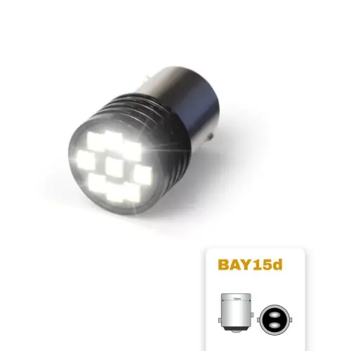 LED izzó 12V BAY15d 9SMD LED 21/5W fehér VILLOGÓ FÉNNYEL Legjobb ár
