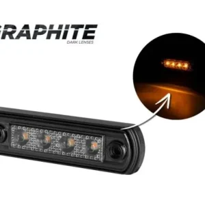 Gyors szállítás SÁRGA LED helyzetjelző lámpa (110x31) 12/24V FÜST BÚRÁVAL