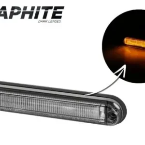 SLIM LED helyzetjelző lámpa (134x27mm) 12/24V sárga, FÜST búrával Ne maradj le