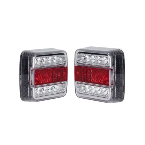 Azonnal elérhető LED hátsó lámpa kocka 12/24V 3funkciós+rendszám vill. párban