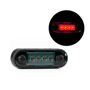 Biztonságos fizetés PIROS LED helyzetjelző 84x28mm 12/24V FÜST BÚRÁVAL