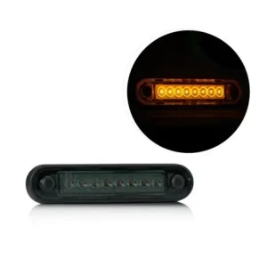 SÁRGA LED helyzetjelző 120x28mm 12/24V FÜST BÚRÁVAL Vásárlói kedvenc