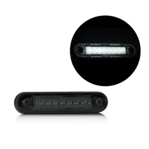 Végkiárusítás FEHÉR LED helyzetjelző 120x28mm 12/24V FÜST BÚRÁVAL