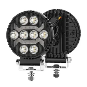 Kerek "EDGE" LED munkalámpa Szúró 12/24V sárga LED villogóval Ingyenes szállítás