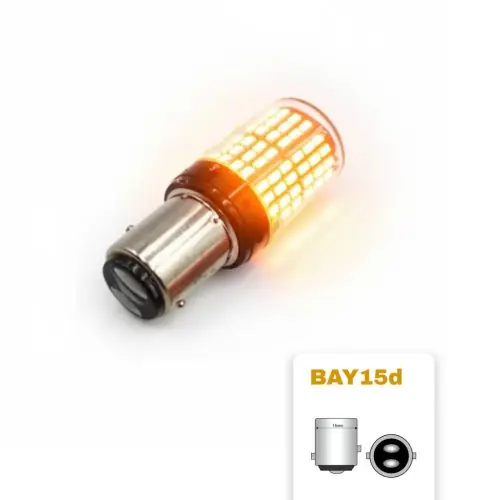 Legkelendőbb LED izzó 12V BAY15d 144 SMD LED 21/5W sárga CANBUS