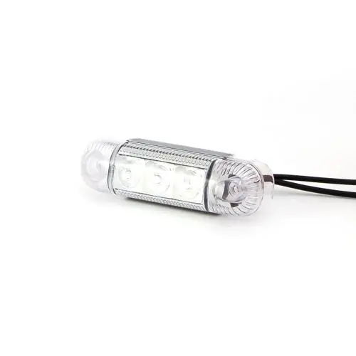 LED helyzetjelző lámpa 12/24V (ovális) fehér Különleges ajánlat