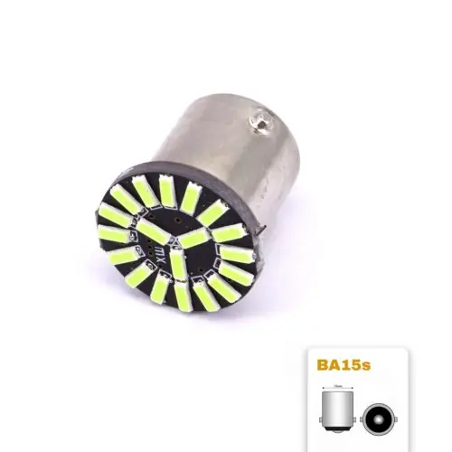 Végkiárusítás LED izzó 12V BA15s 19 SMD LED fehér 5-10W