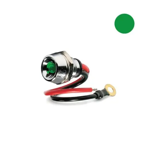 Olcsóbb LED kontroll lámpa 12/24V Króm Zöld