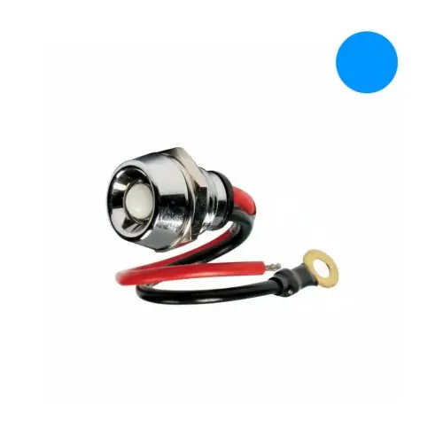 Akció LED kontroll lámpa 12/24V Króm Kék